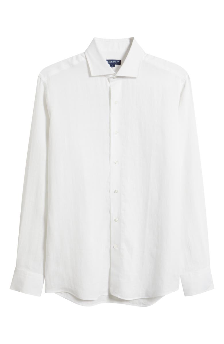 Peter Millar Astino Lino Tailored Fit Linen Button-Up Shirt, Main, color, 