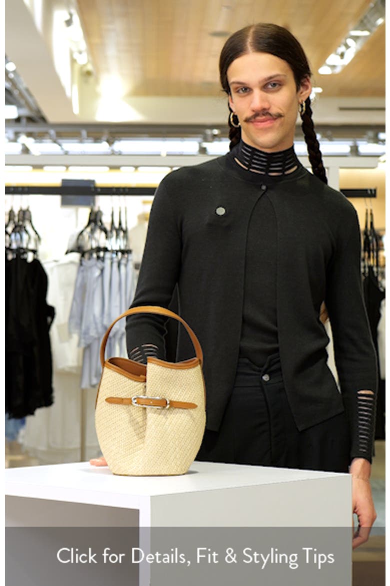 Mini Belted Raffia Bucket Bag video
