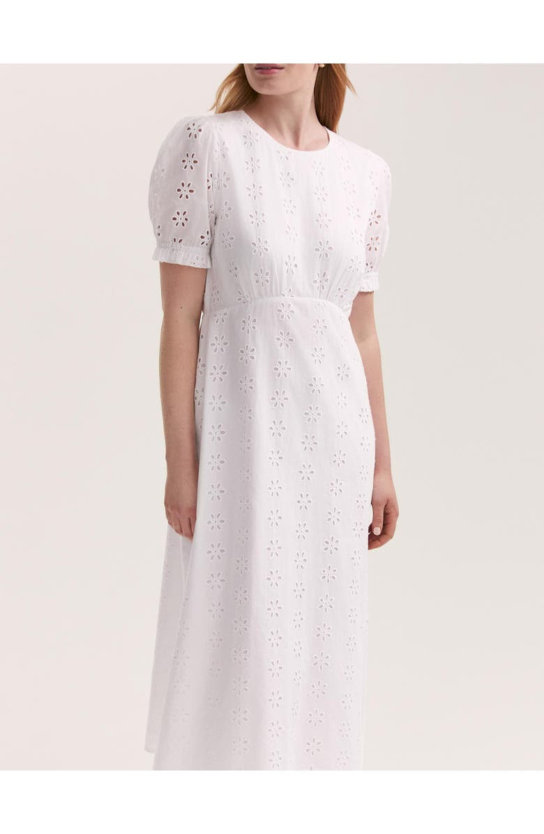 Finery London Mela Cotton Midi Tea Dress, Alternate, color, White