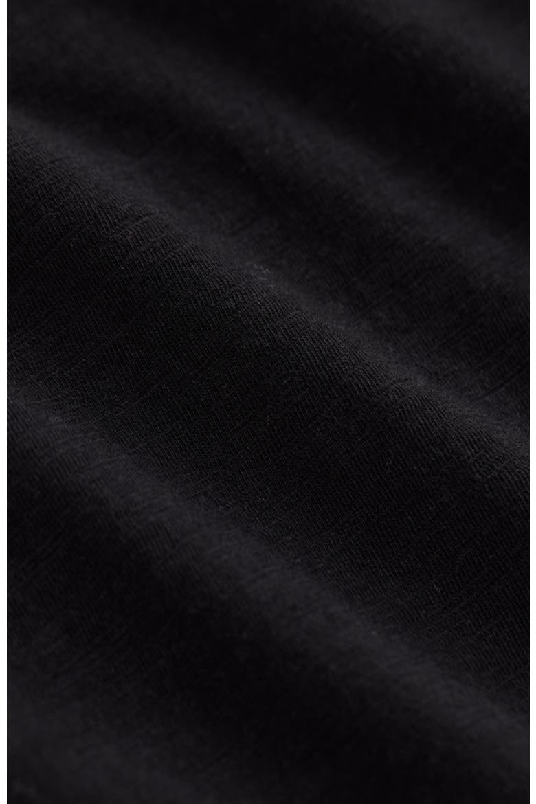 Organic Cotton Relaxed Slub Henley Market Dress, Alternate, color, Black
