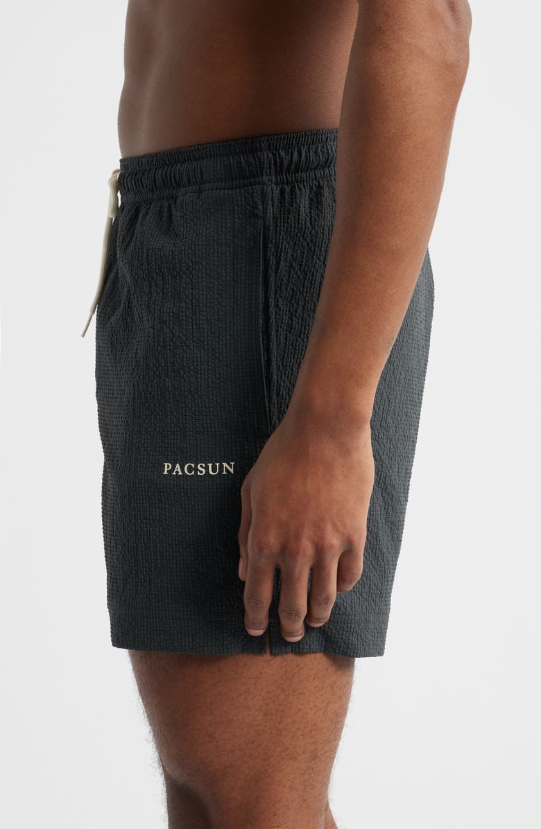 PacSun Solid Seersucker Swim Trunks, Alternate, color, 