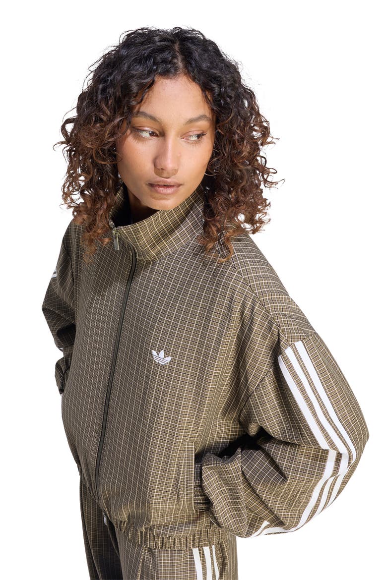 Checks Track Jacket, Alternate, color, OLIVESTRATA