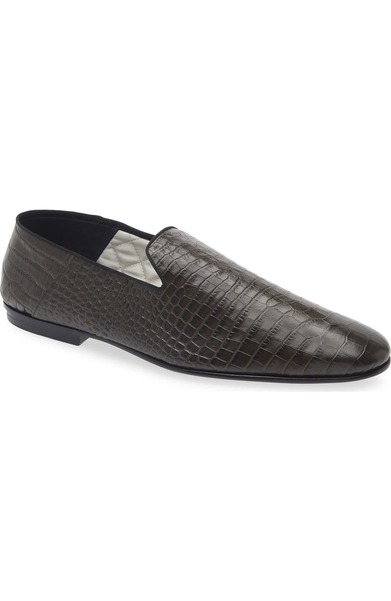 TOM FORD Steven Alligator Embossed Slipper, Main, color, Musk
