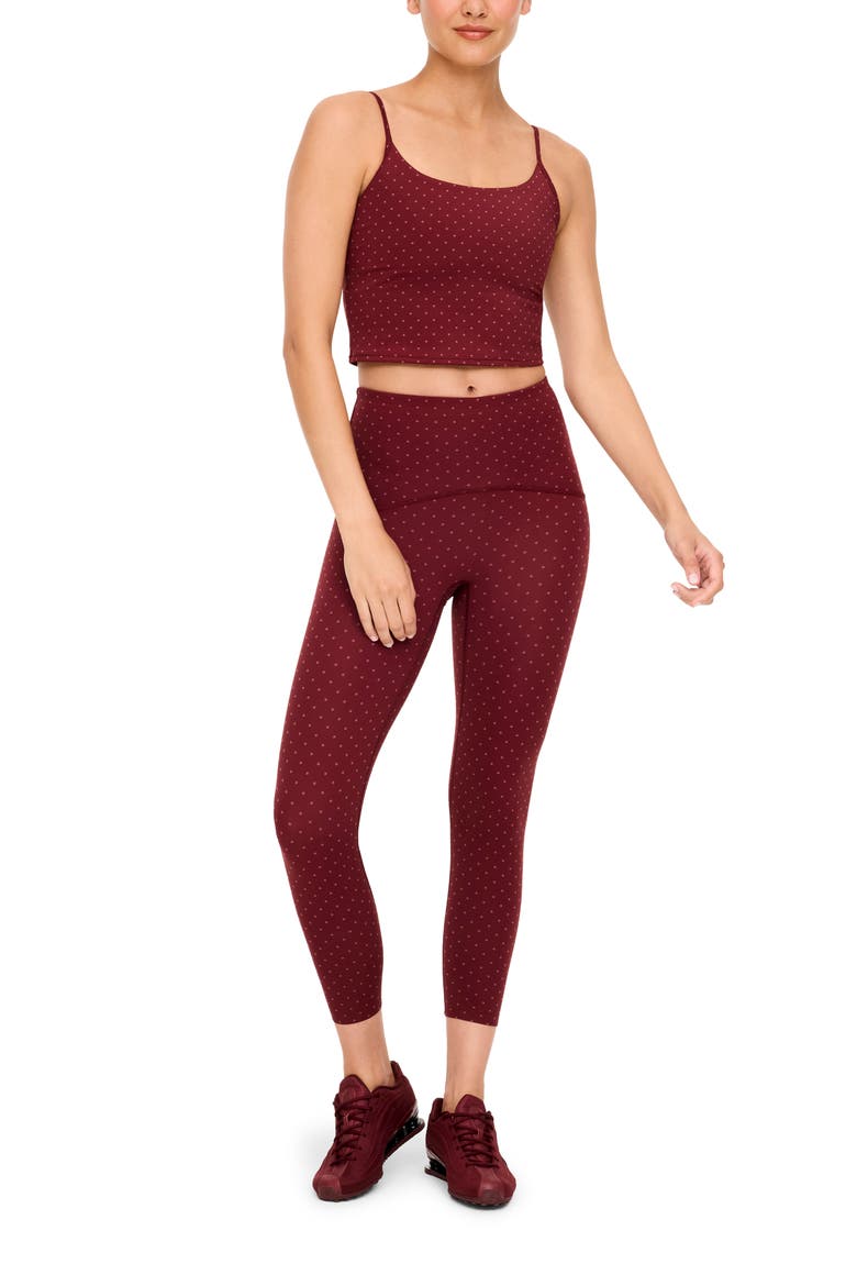 Cropped Shelf Cami, Alternate, color, MICRO TONAL DOT/ RUM RAISIN
