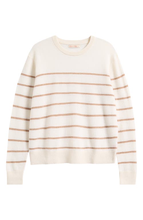 Marine Layer Harper Metallic Stripe Cashmere Sweater In Neutral