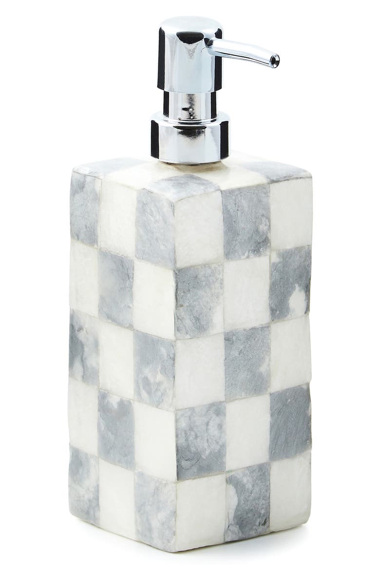 Sterling Check Capiz Soap Pump, Main, color, STERLING