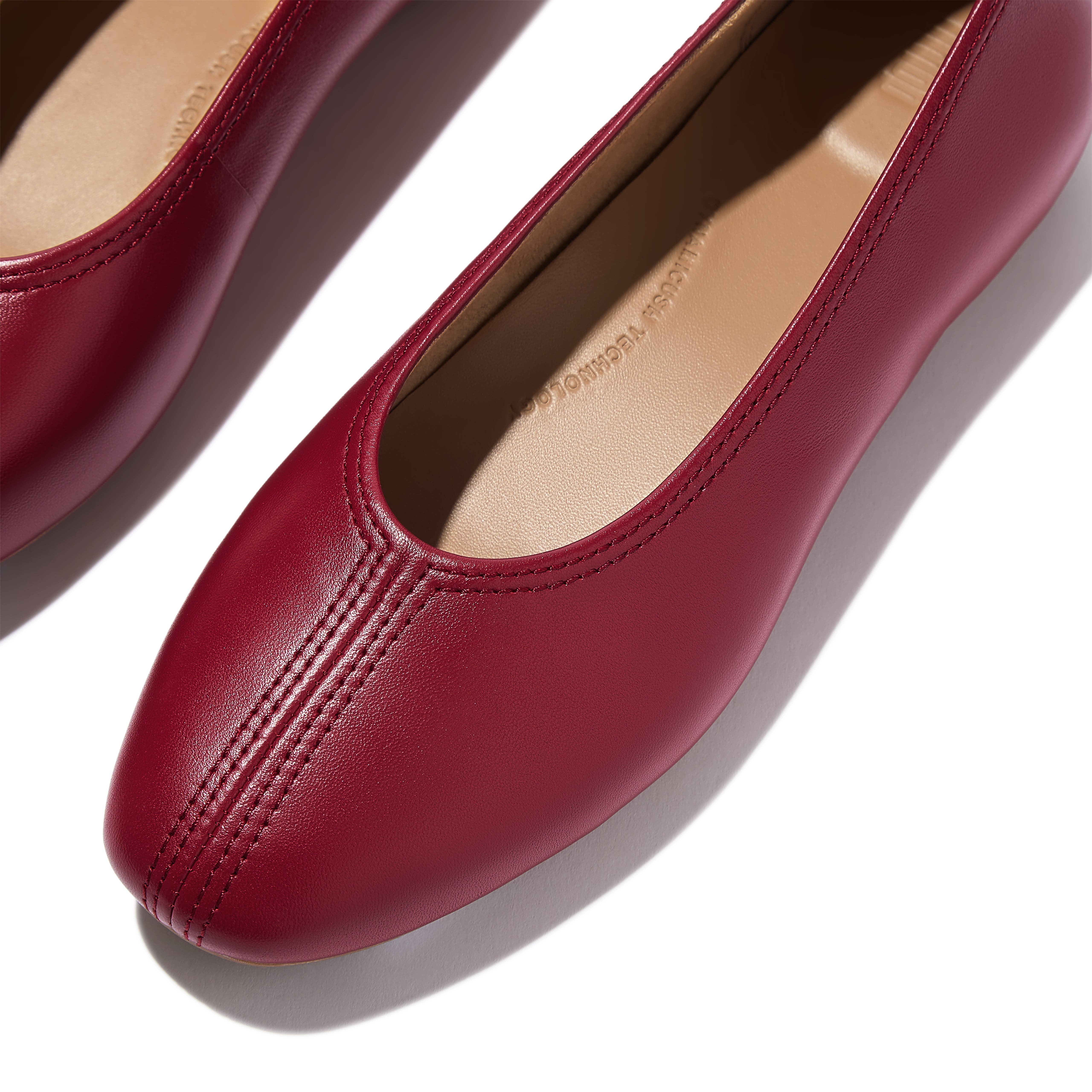 Delicato High Cut Soft Leather Ballet Flats, Alternate, color, Burnt Berry