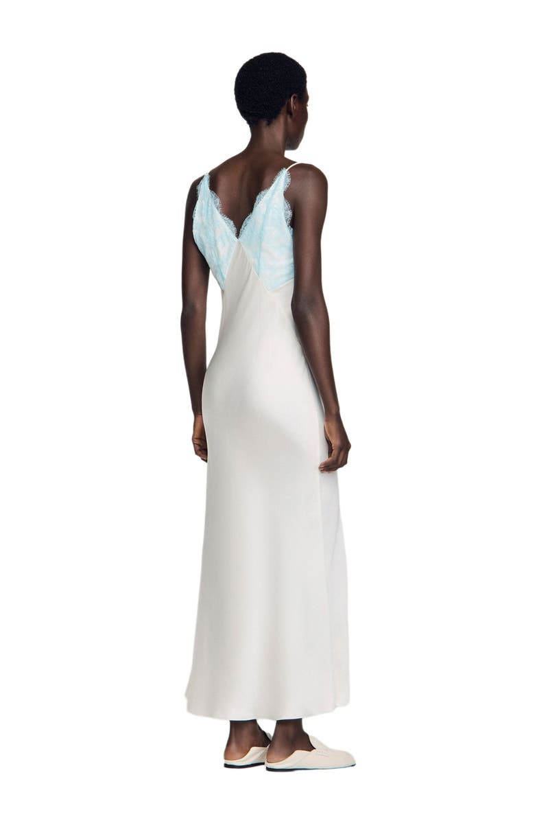 SANDRO Lingerie-style maxi dress, Alternate, color, Ecru