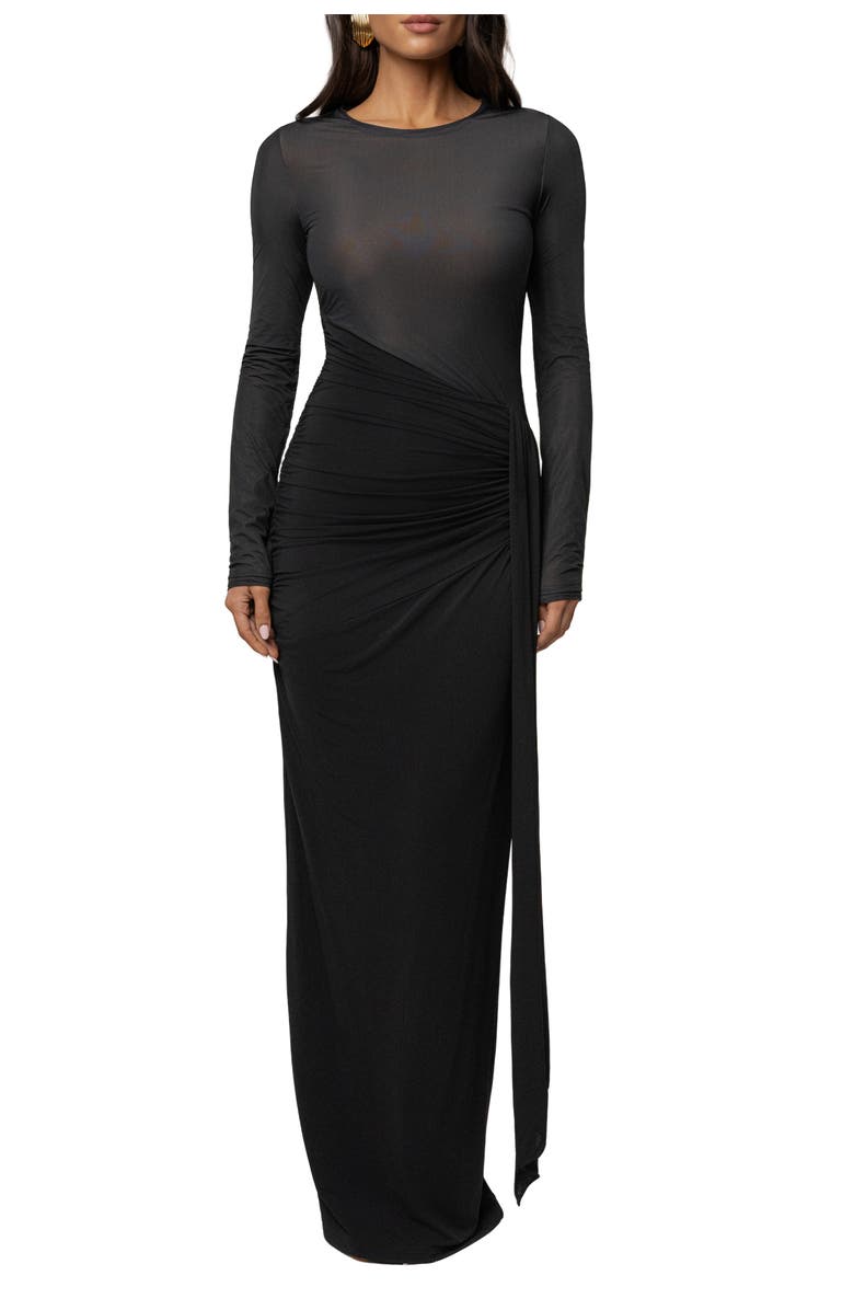 JLUXLABEL Halo Hour Maxi Dress, Main, color, Black