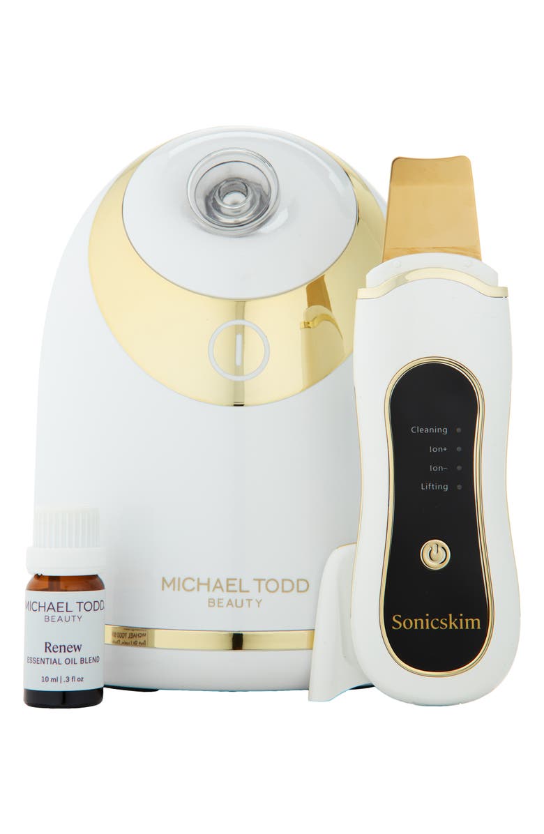 MICHAEL TODD BEAUTY Sonic Skim 24K Gold + Hydrasteamer Set (Limited Edition) $250 Value, Main, color,