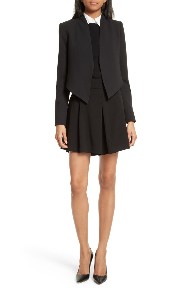 Olette Pleat Shorts, Alternate, color, BLACK