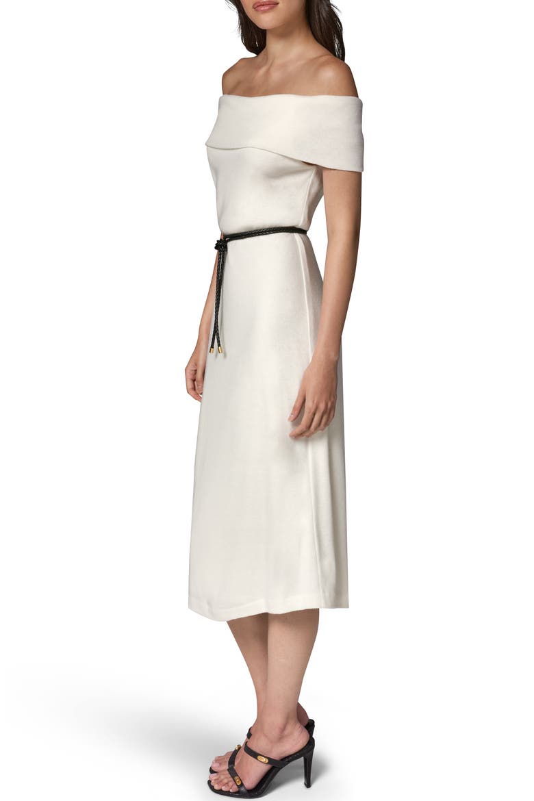 Off the Shoulder Knit Dress, Alternate, color, IVORY