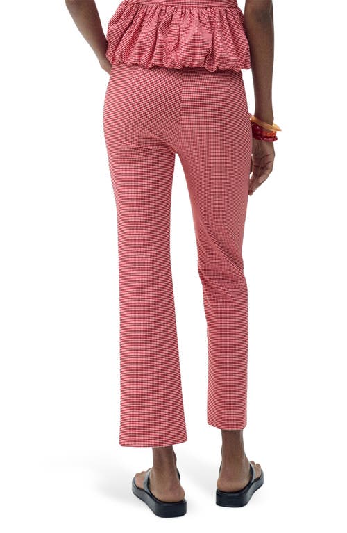 Mango Gingham Crop Pants In Pink