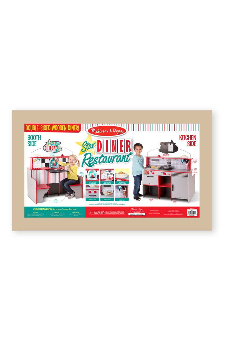 Star Double Sided Diner & 41-Piece Restaurant Playset, Alternate, color, MULTI