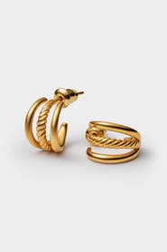 Katie Loxton Laia Waterproof Gold Illusion Hoop Earrings