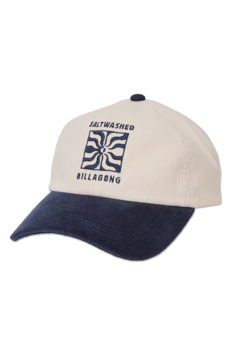 Billabong Embroidered Cotton Twill Baseball Cap, Main, color, Ink