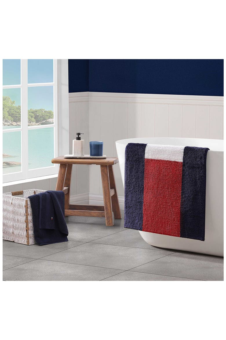 Flag Bath Rug, Alternate, color, MIDNIGHT BLUE/ SCARLET/ WHITE