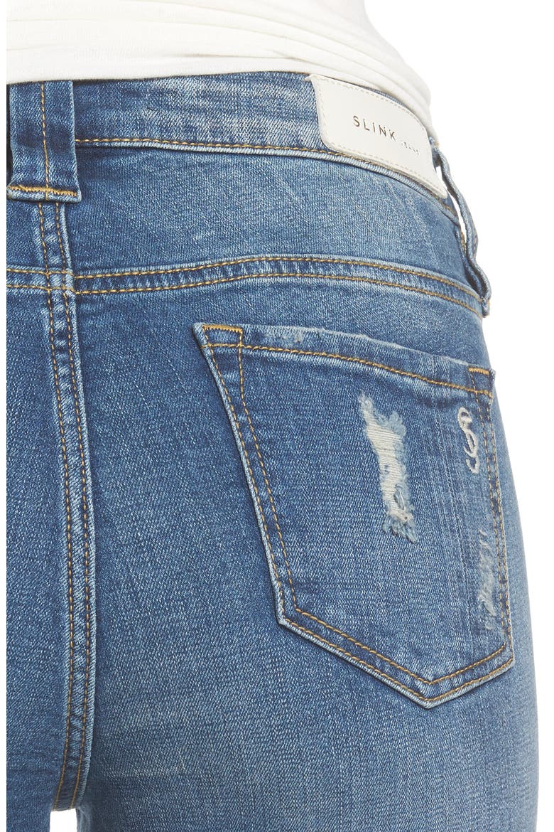Frayed Hem Ripped Ankle Jeans, Alternate, color, CARALYN