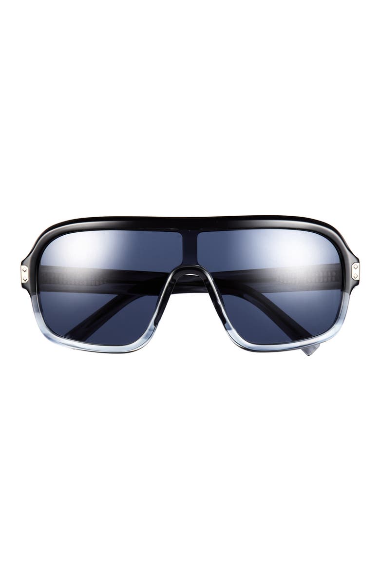 53mm Aviator Sunglasses, Main, color, SHINY BLACK / SMOKE