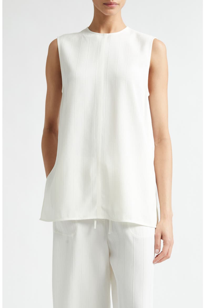 Textured Stripe Sleeveless Top, Main, color, OFF-WHITE