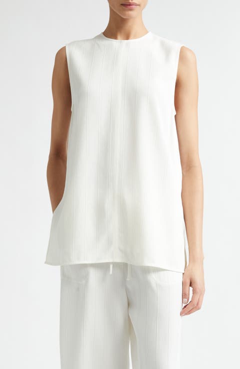 Textured Stripe Sleeveless Top