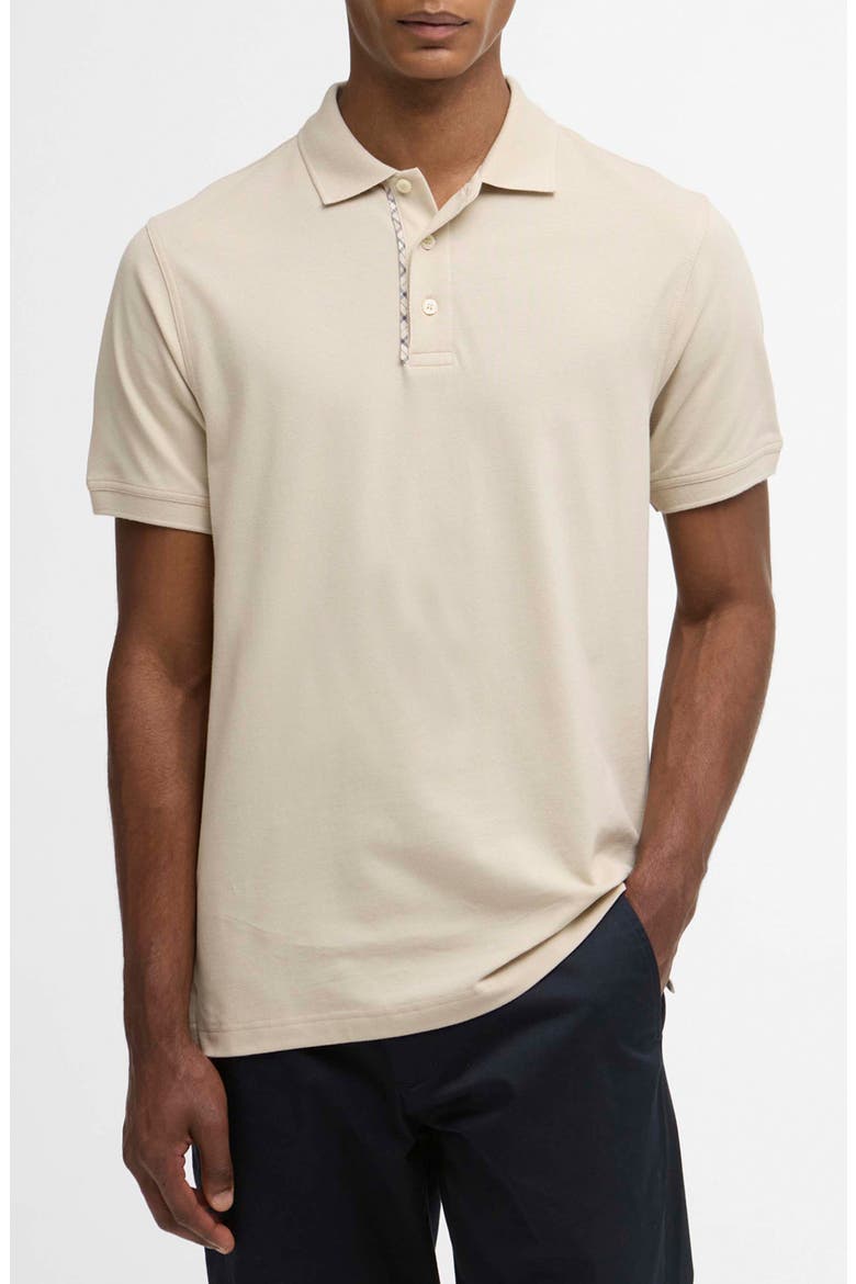 Reston Tailored Fit Tartan Trim Cotton Piqué Polo, Main, color, MIST