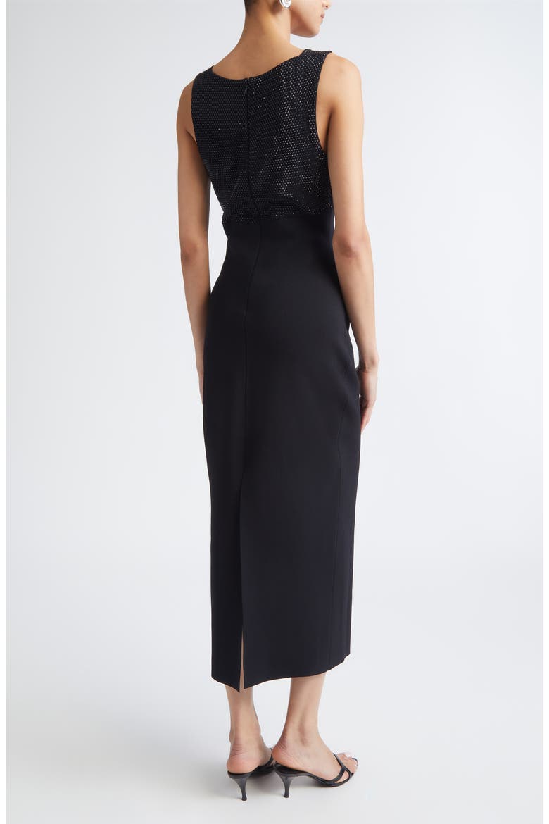 Crystal Embellished Knit Dress, Alternate, color, BLACK/ JET