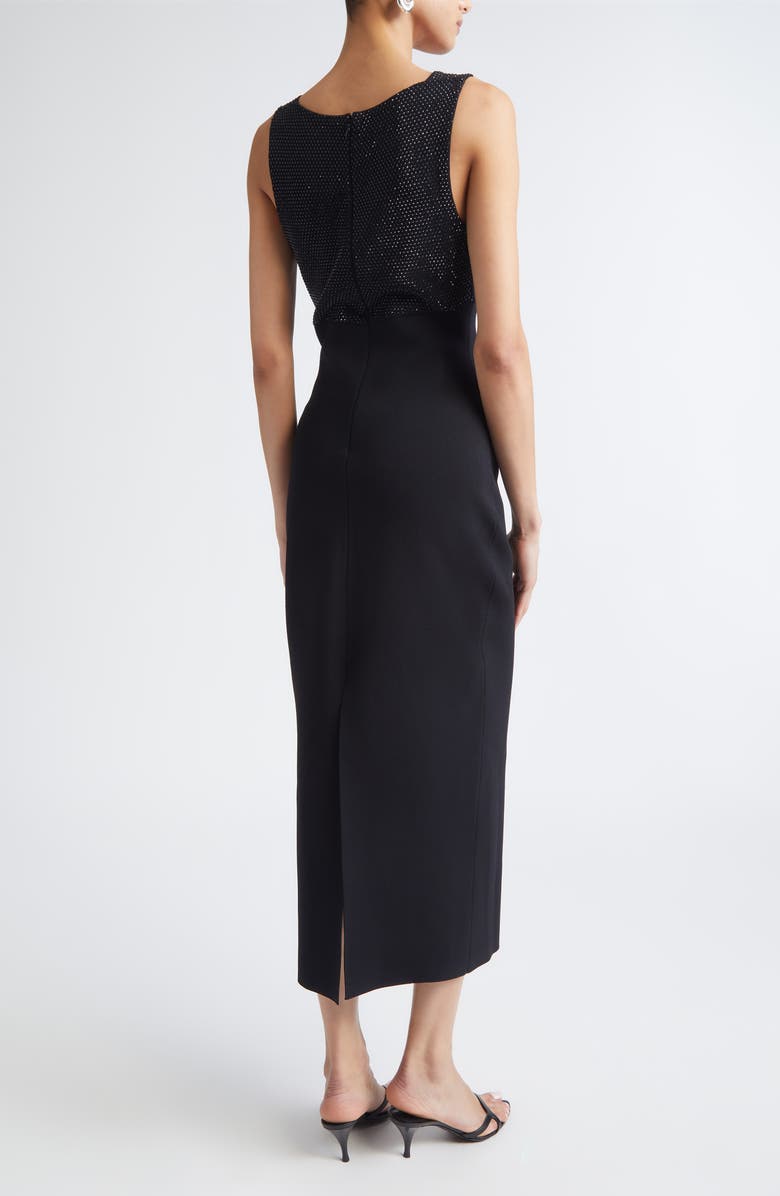 ST. JOHN Crystal Embellished Knit Dress, Alternate, color, Black/ Jet