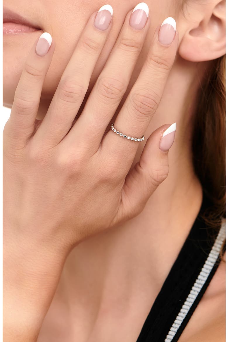 Beaded Ball Ring, Alternate, color, SILVER