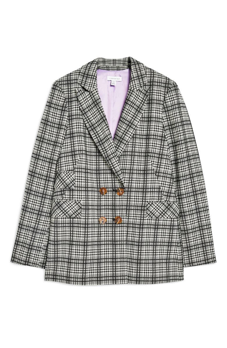 Topshop Molly Check Jacket, Alternate, color, 