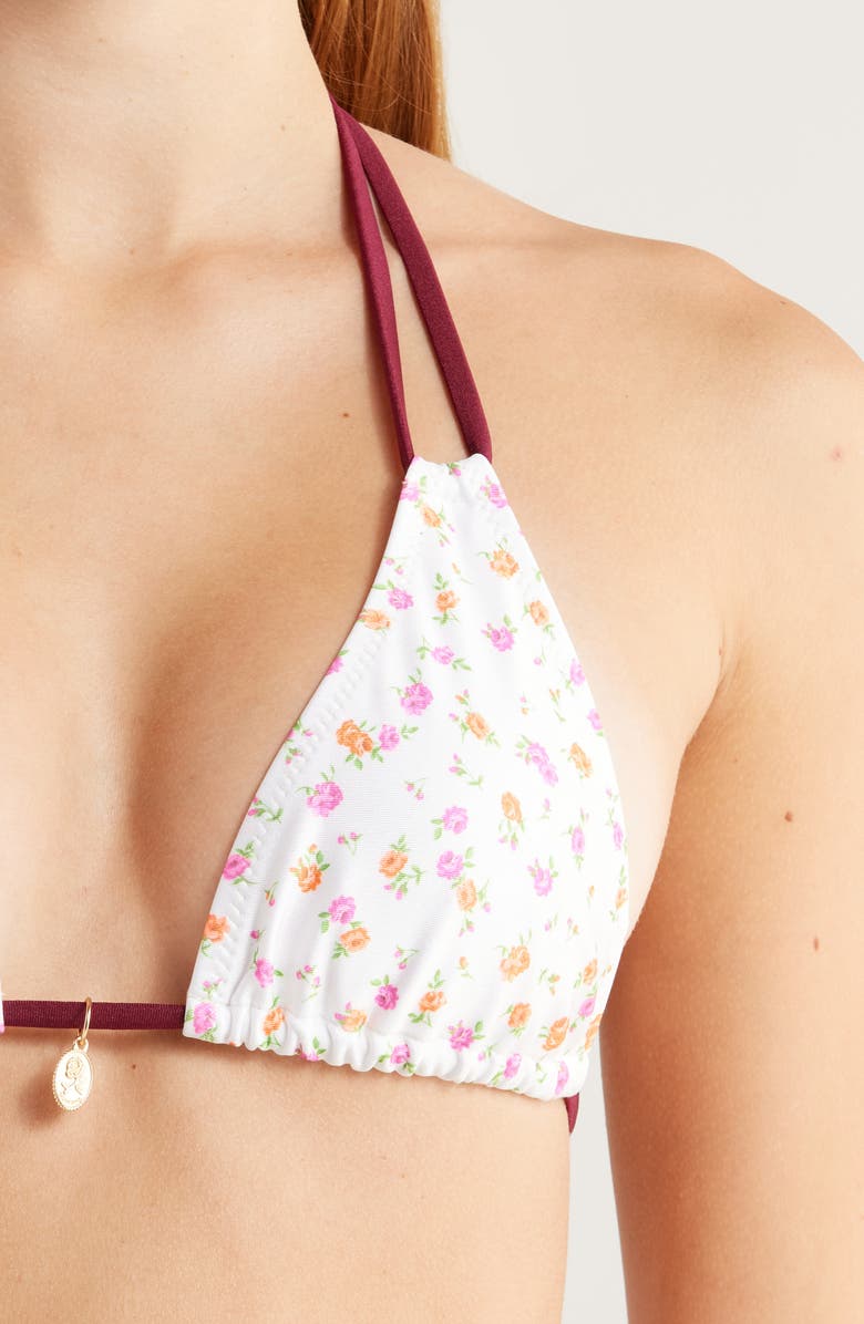 Kulani Kinis Halter Bikini Top, Alternate, color, Rosie Posie