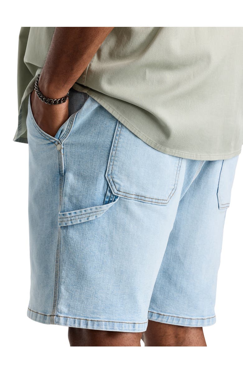 True Nation by DXL Big & Tall Relaxed-Fit Carpenter Denim Shorts, Alternate, color, Woodsmoke