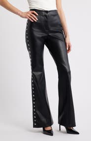 MANGO Ares Flare Faux Leather Pants