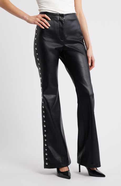 MANGO Ares Flare Faux Leather Pants