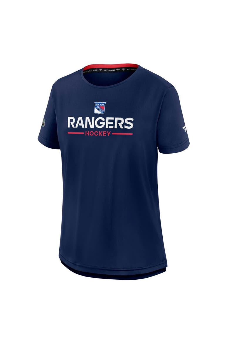Women's Fanatics Navy New York Rangers Authentic Pro Rink Tech T-Shirt, Alternate, color, Navy