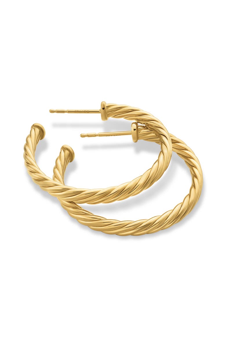 Cable Loop Hoop Earrings, Alternate, color, GOLD