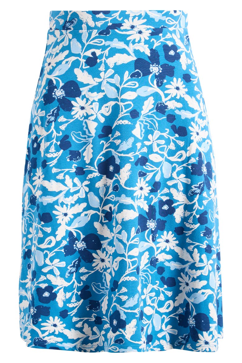 Rose A-Line Stretch Organic Cotton Midi Skirt, Alternate, color, WINDING MEADOW SAILBOATS