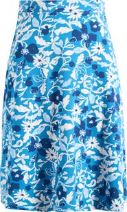 Seasalt Cornwall Rose A-Line Stretch Organic Cotton Midi Skirt
