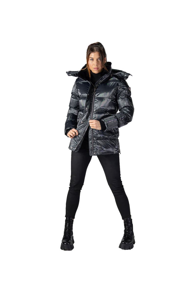 Woodpecker Women's Bumnester 3/4 Length Quilted Coat, Alternate, color, Oily Black
