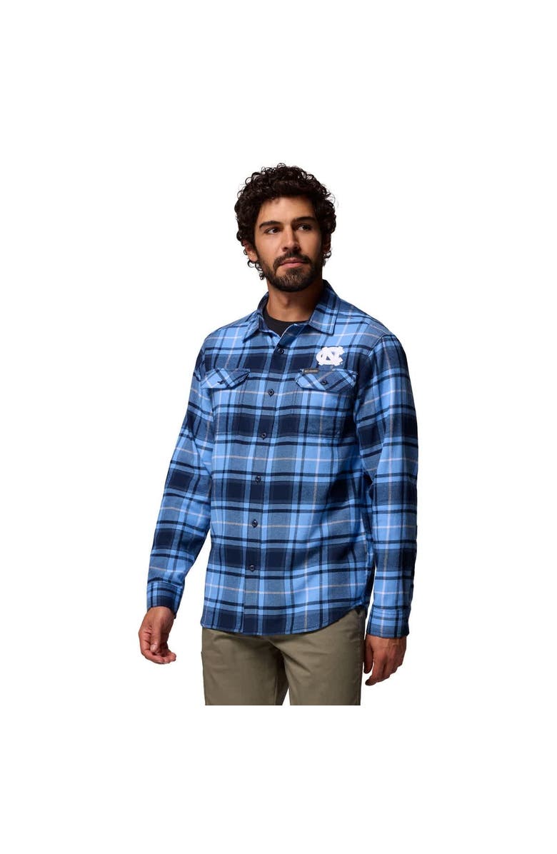 Columbia Men's Columbia Carolina Blue North Carolina Tar Heels Flare Gun Omni-Wick Flannel Long Sleeve Button-Up Shirt, Alternate, color, Blue