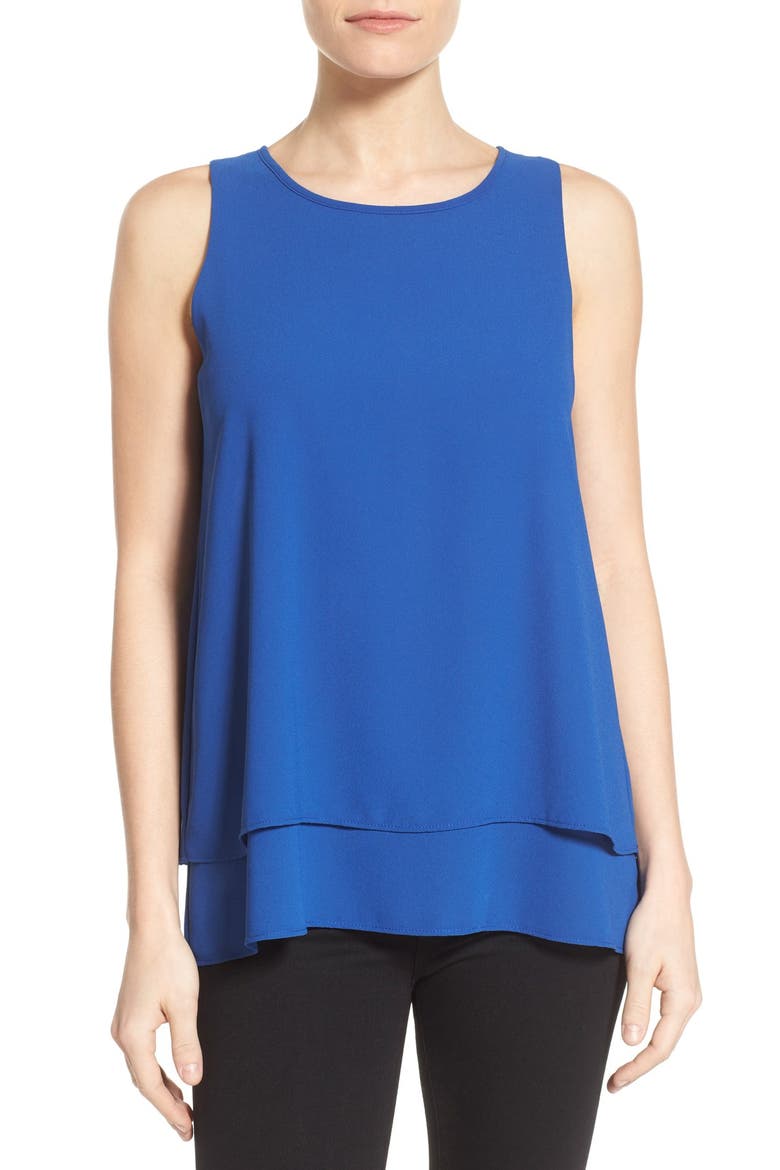 Tiered Split Back Top, Main, color, BLUE MAZARINE