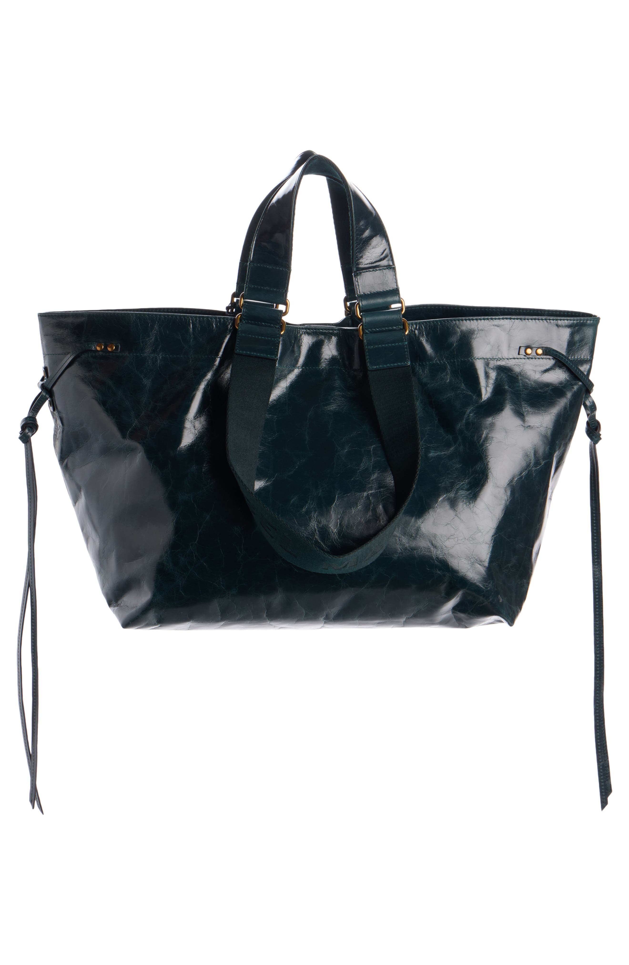 Wardy Leather Shopper Tote, Alternate, color, DEEP TEAL