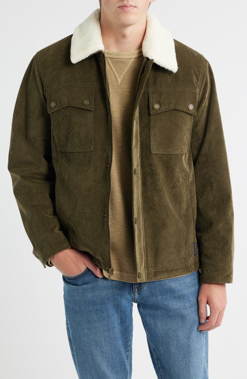 Pendleton Seabeck Corduroy Trucker Jacket With Faux Shearling Lining In Green