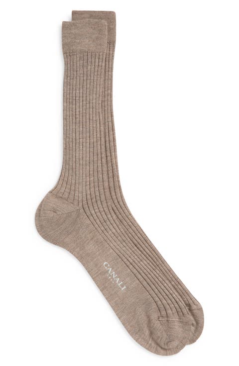 Ribbed Cashmere & Silk Dress Socks