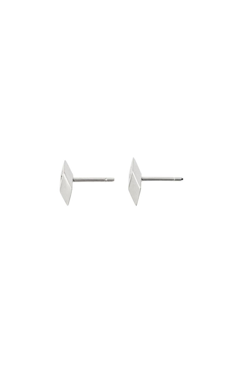 Burberry Hollow Stud Earrings, Alternate, color, Silver
