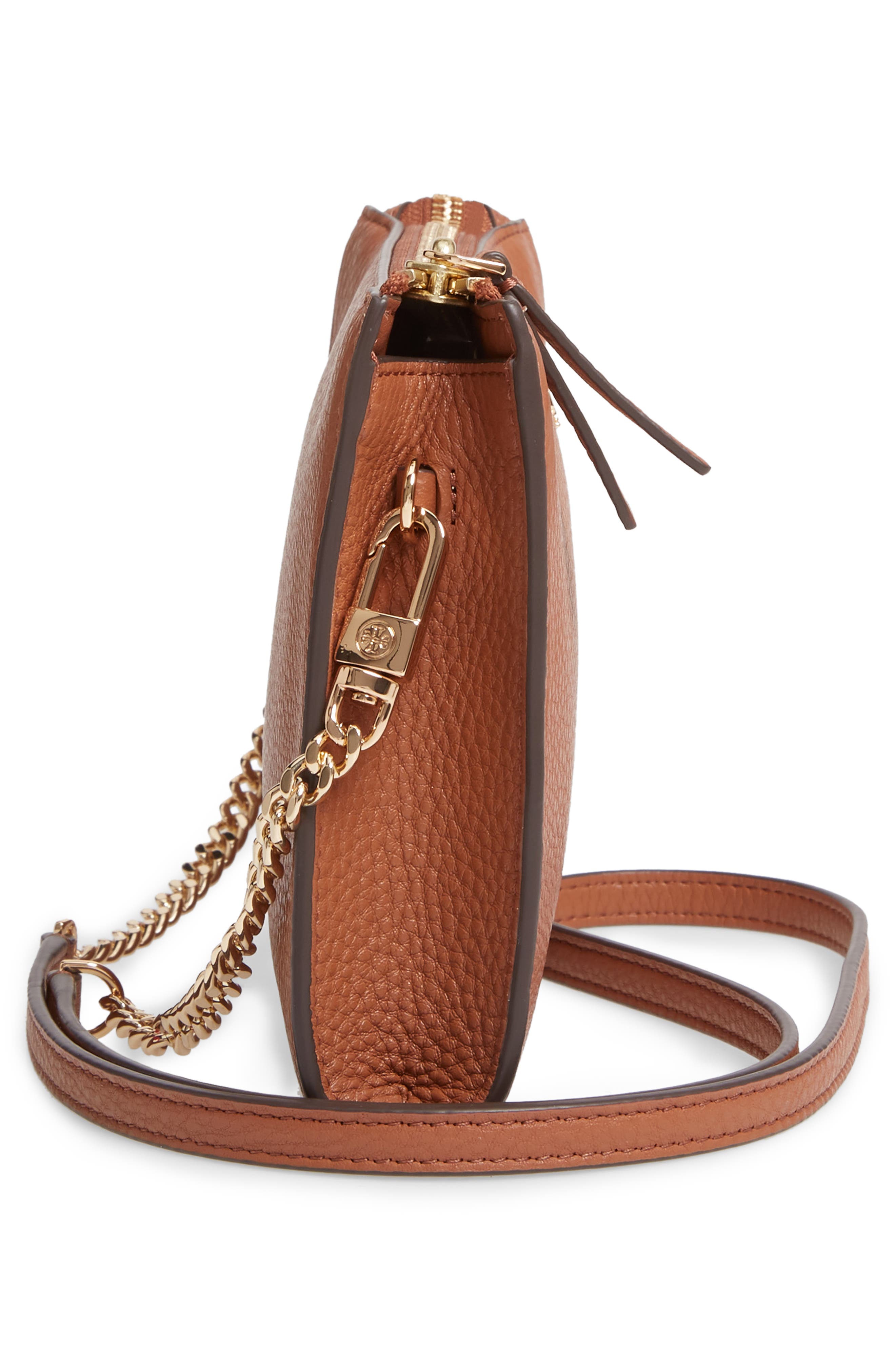 Tory Burch Pebbled Leather Top Zip Crossbody Bag, Alternate, color, 