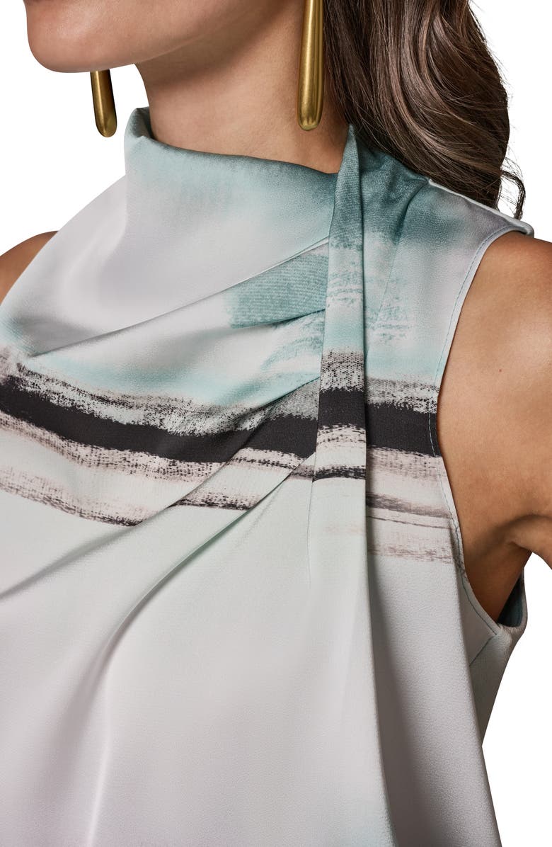 Donna Karan New York Abstract Print Drape Shoulder Tank, Alternate, color, 