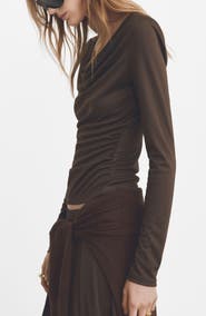 MANGO Odette Cowl Neck Top