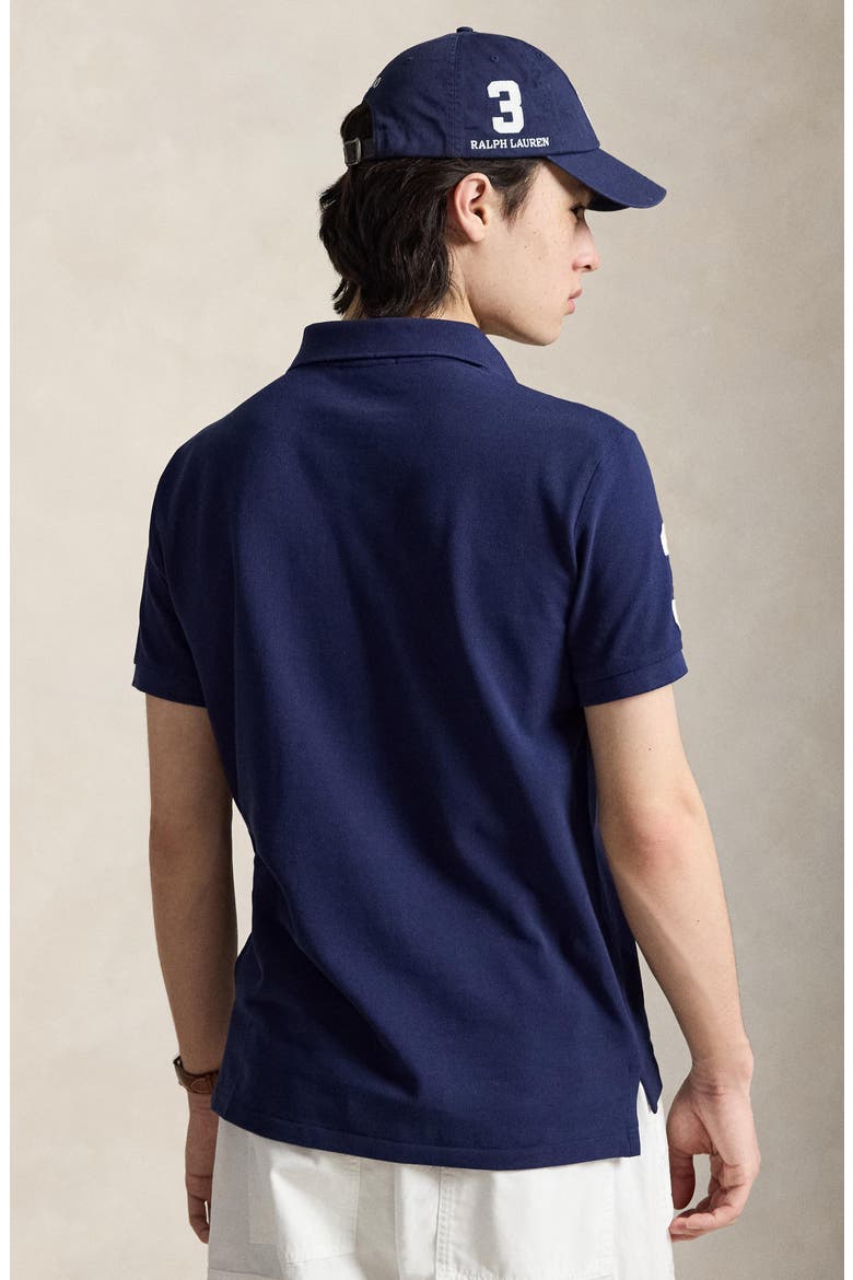 Slim Fit Big Pony Cotton & Linen Piqué Polo, Alternate, color, NEWPORT NAVY