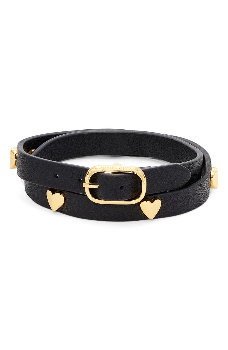 Kate Spade New York heartful leather wrap bracelet, Main, color, 